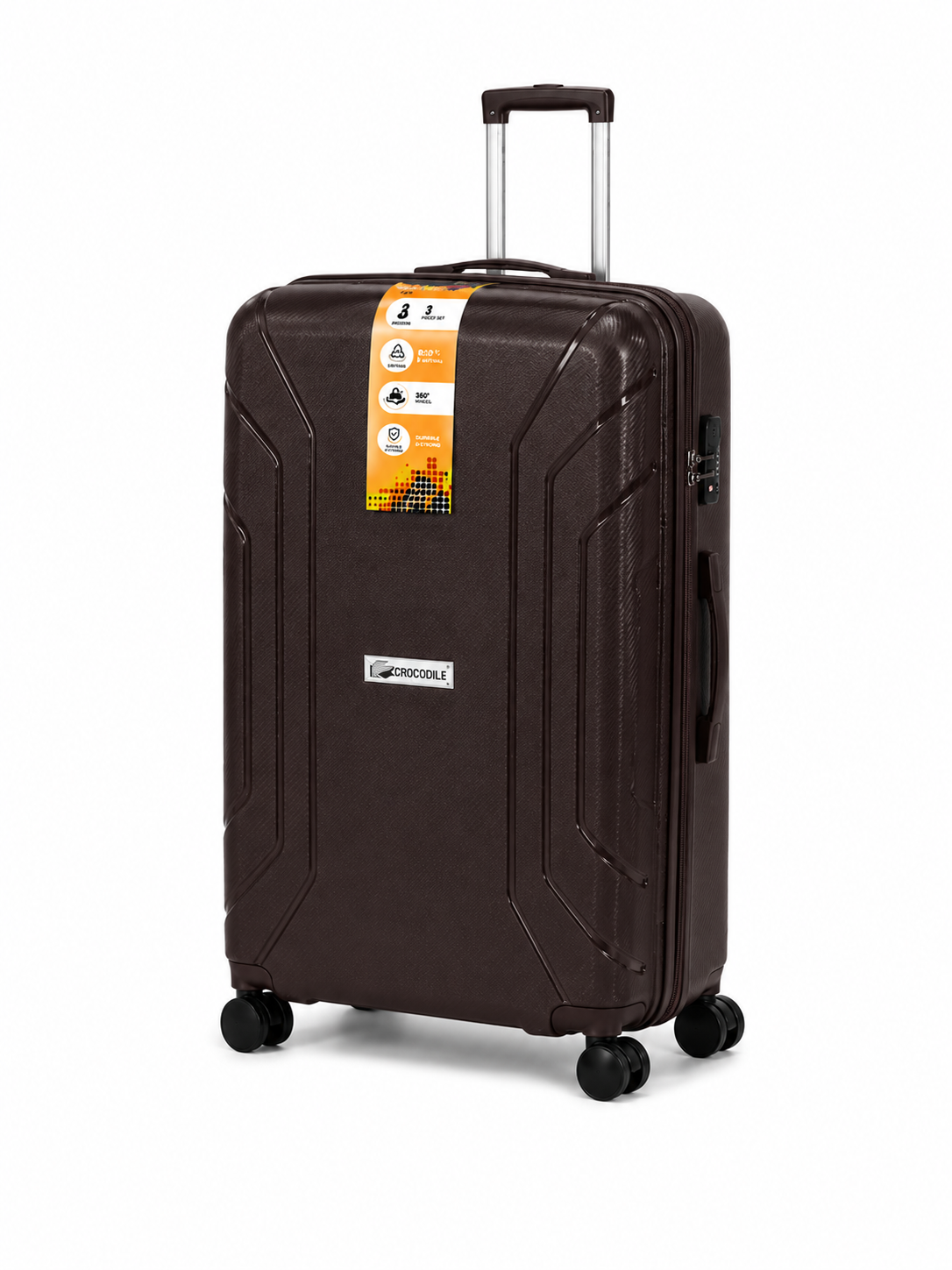 Crocodile Premium PP 3-Piece Luggage Set – Unbreakable