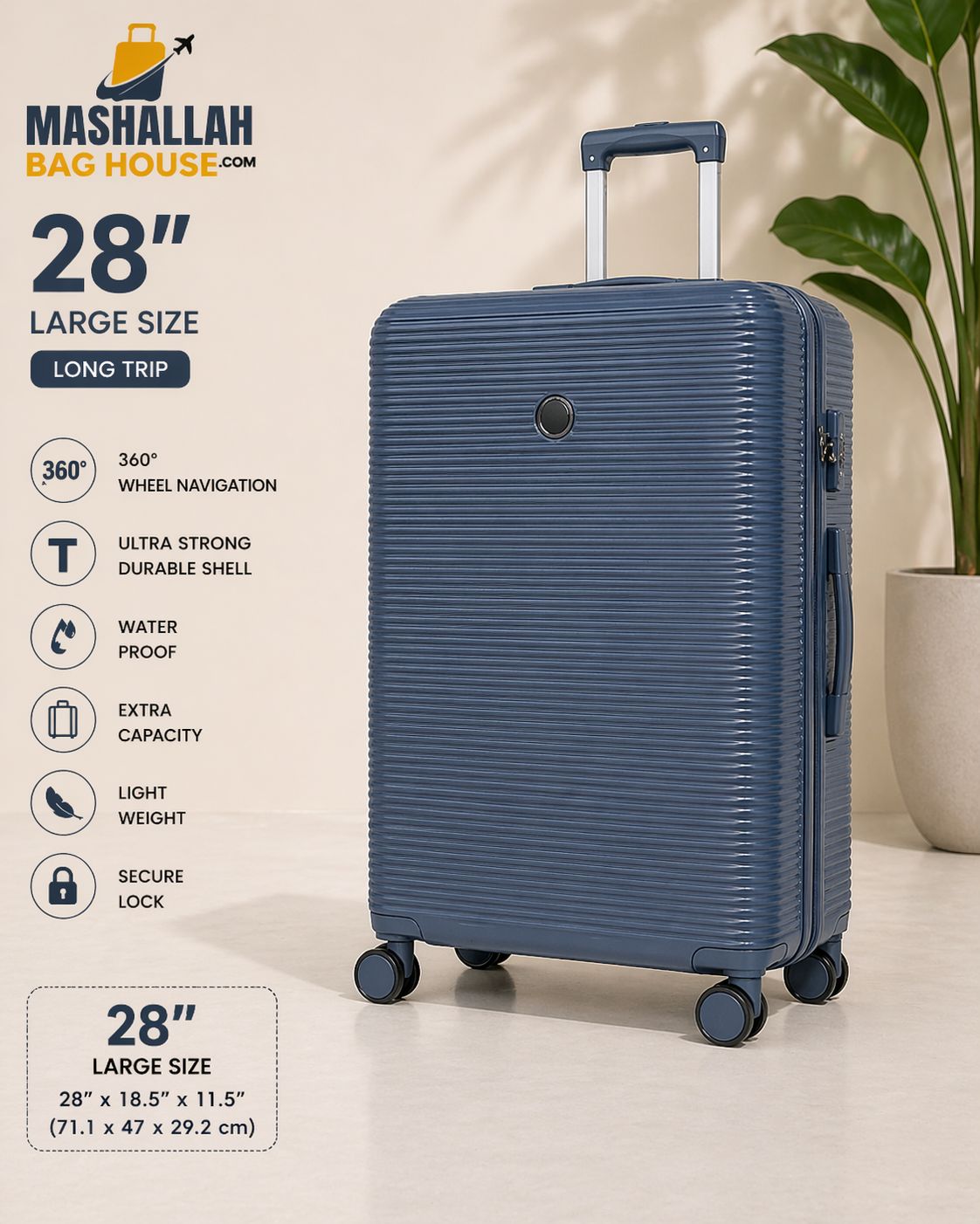 ProTravel 3-Piece Hard Shell Luggage Set – Lightweight, Durable