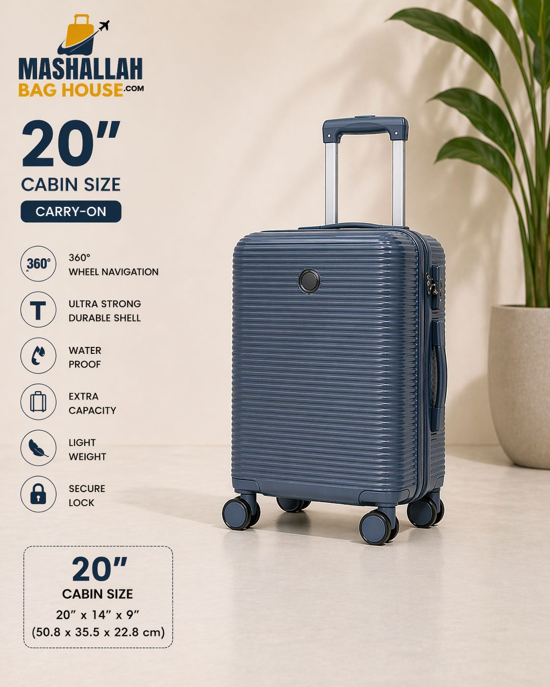 ProTravel 3-Piece Hard Shell Luggage Set – Lightweight, Durable