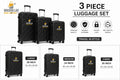 Royal Glide 3-Piece ABS Luggage Set - Impact Resistant, Lightweight