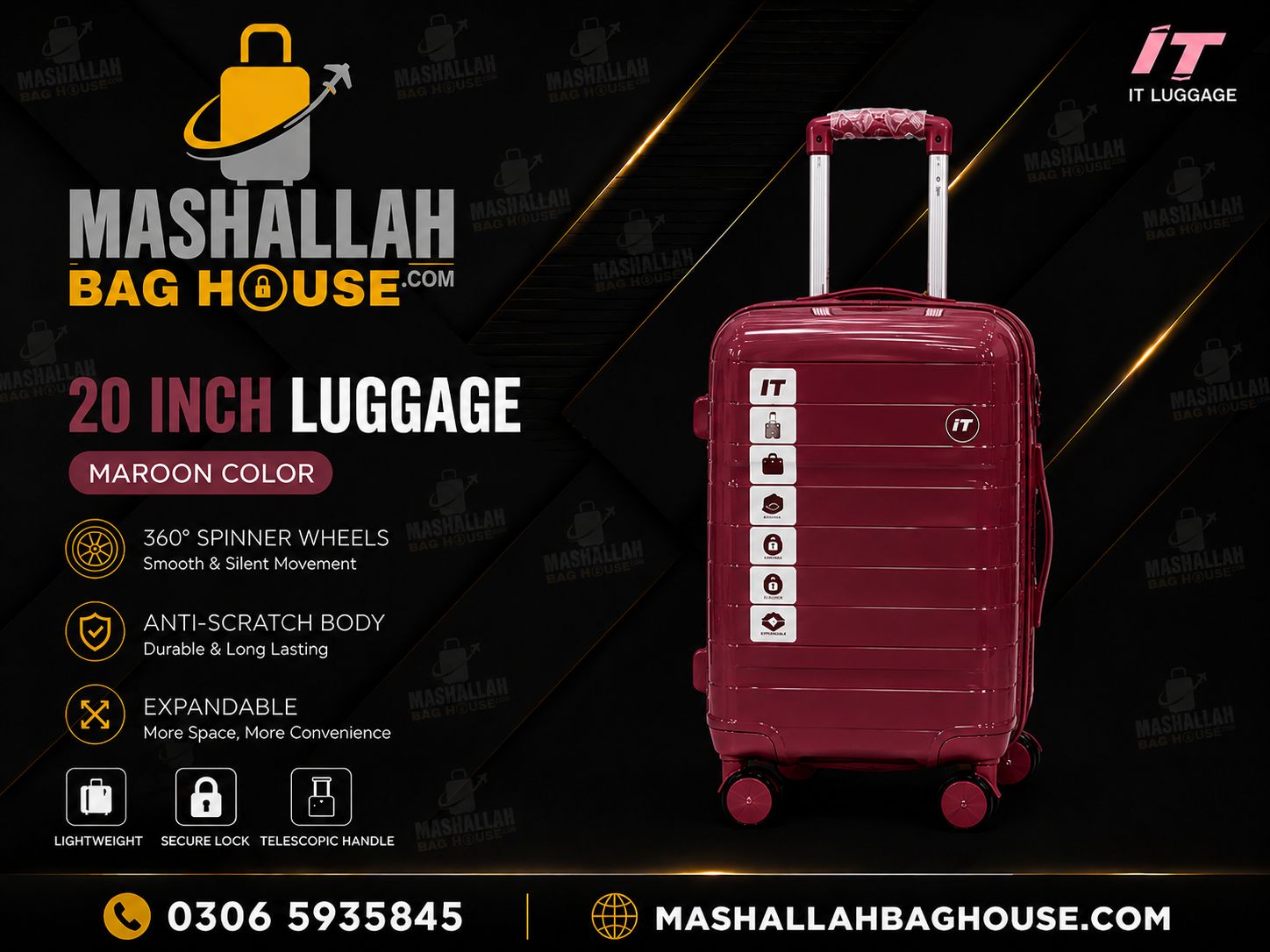 IT Premium 3 PCS Unbreakable Luggage Set ✈️