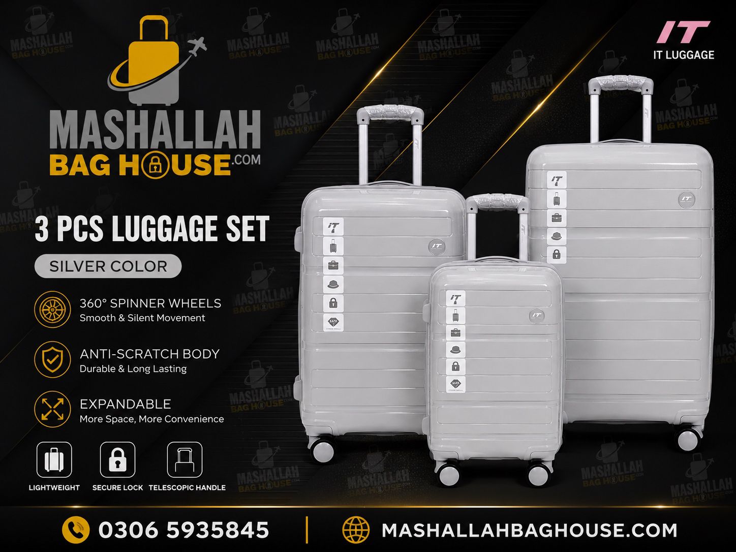 IT Premium 3 PCS Unbreakable Luggage Set ✈️