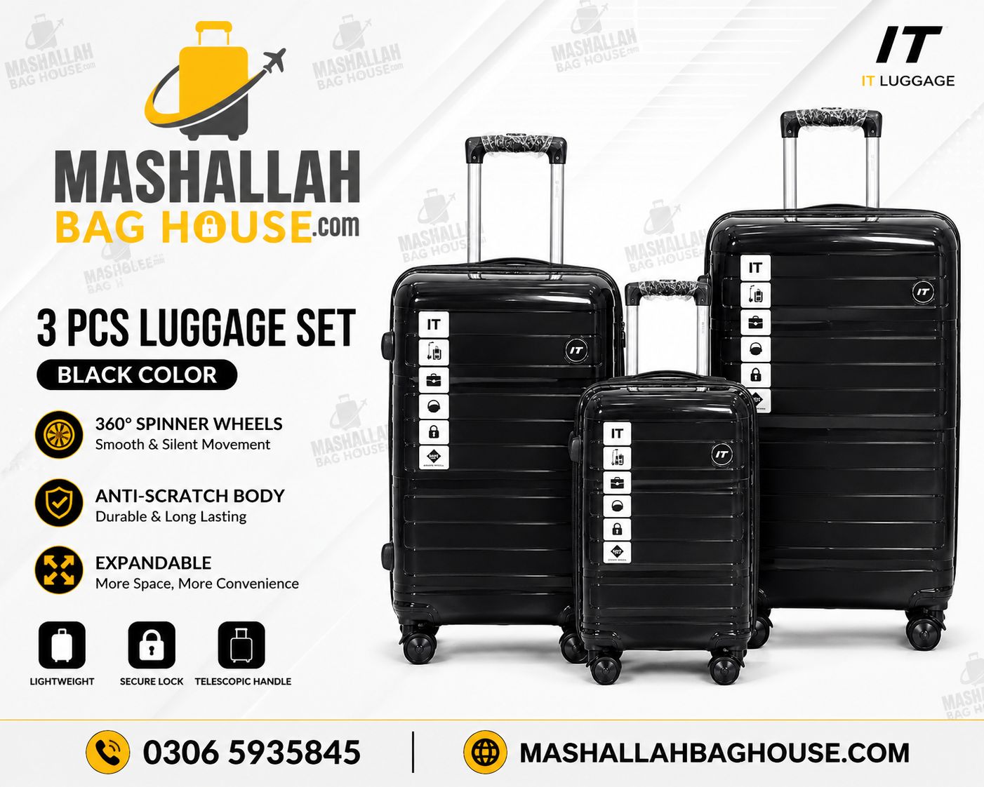 IT Premium 3 PCS Unbreakable Luggage Set ✈️