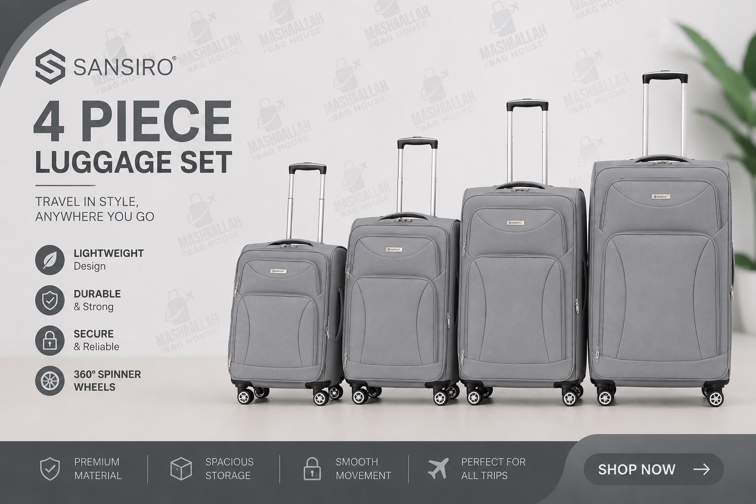 Travel Tough. Pack More. – Sansiro 4PCS Luggage Set
