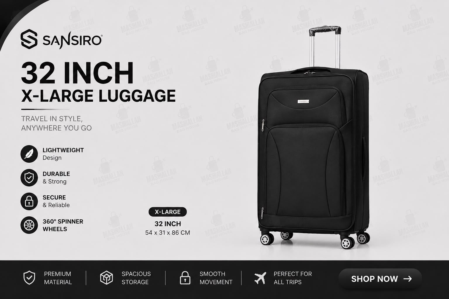 Travel Tough. Pack More. – Sansiro 4PCS Luggage Set