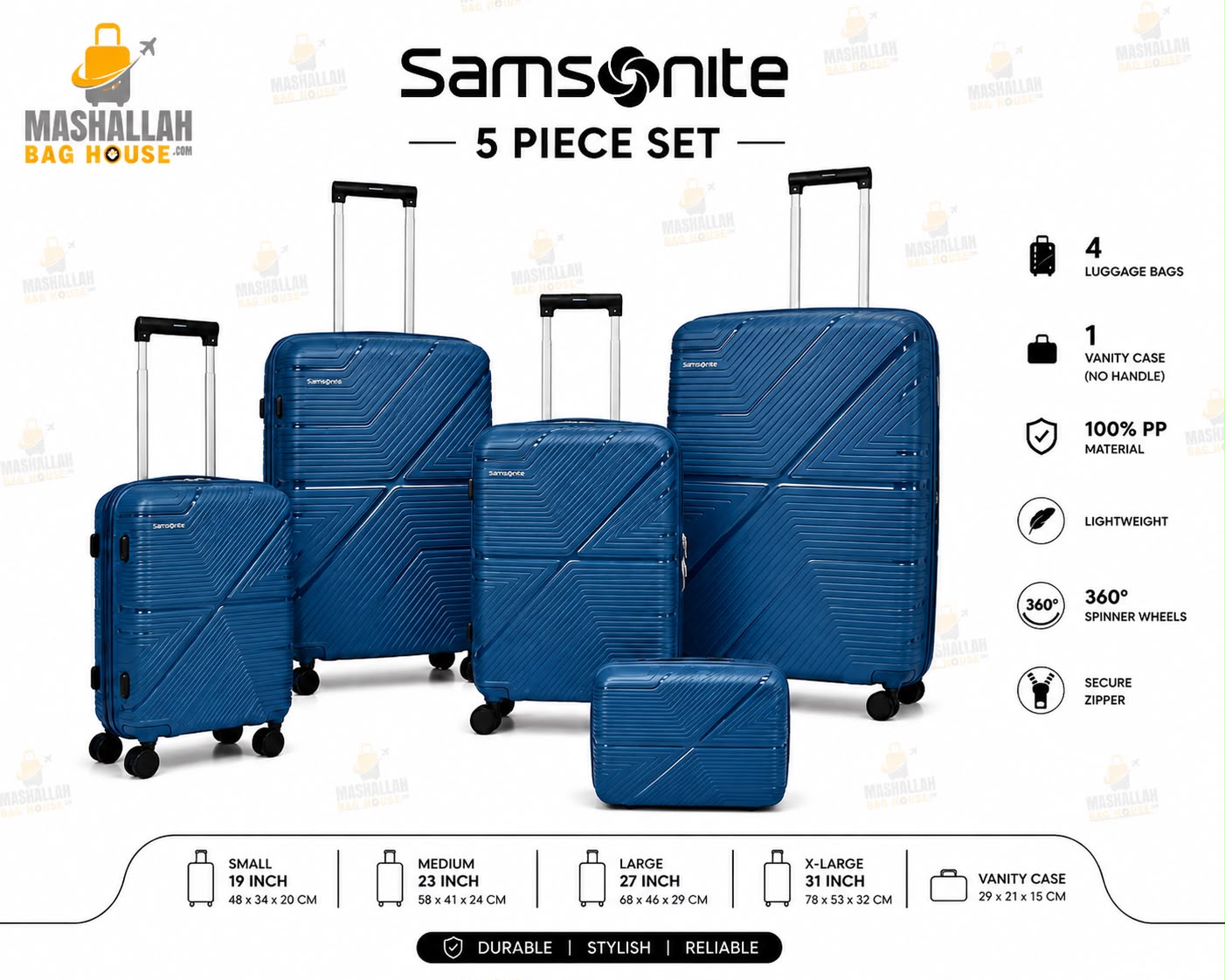 Travel Smarter with Samsonite – 5 Piece Luxury Luggage Set