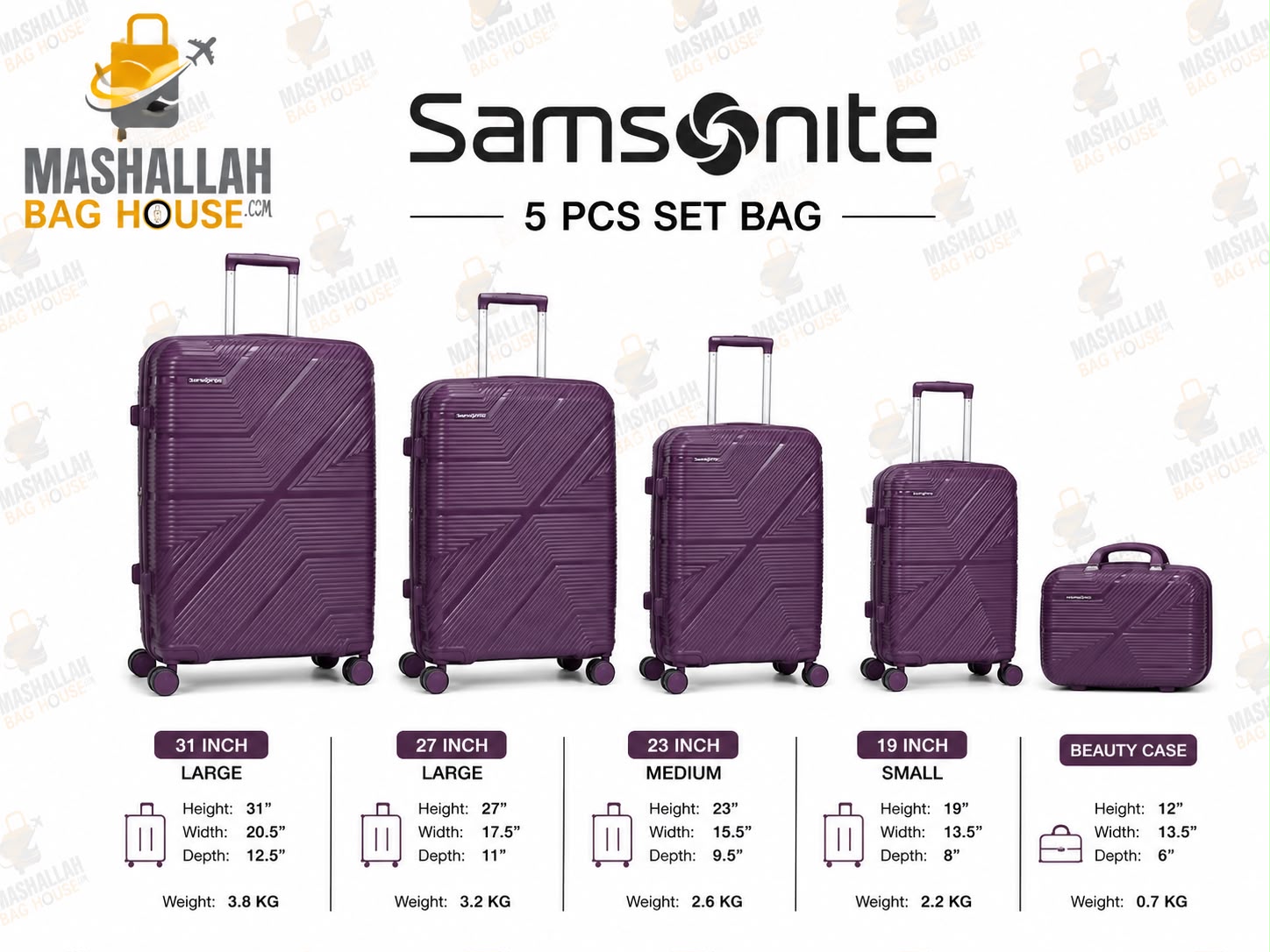 Travel Smarter with Samsonite – 5 Piece Luxury Luggage Set