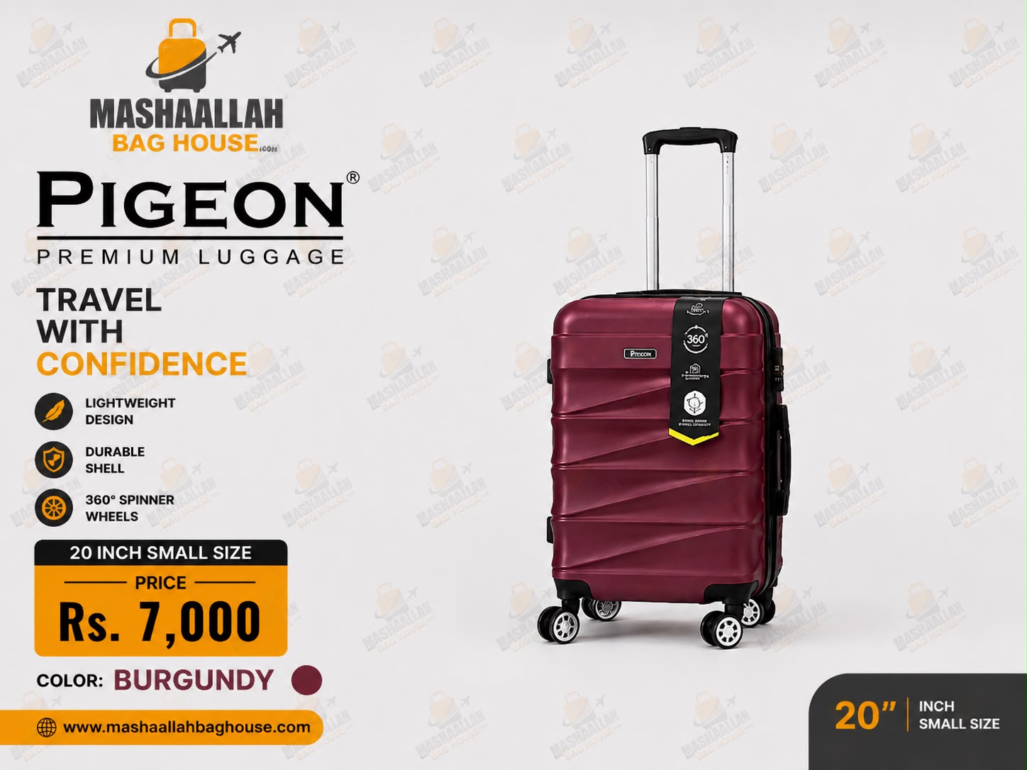 Lightweight Hard Shell Pigeon Prestige™ 3-Piece Luggage