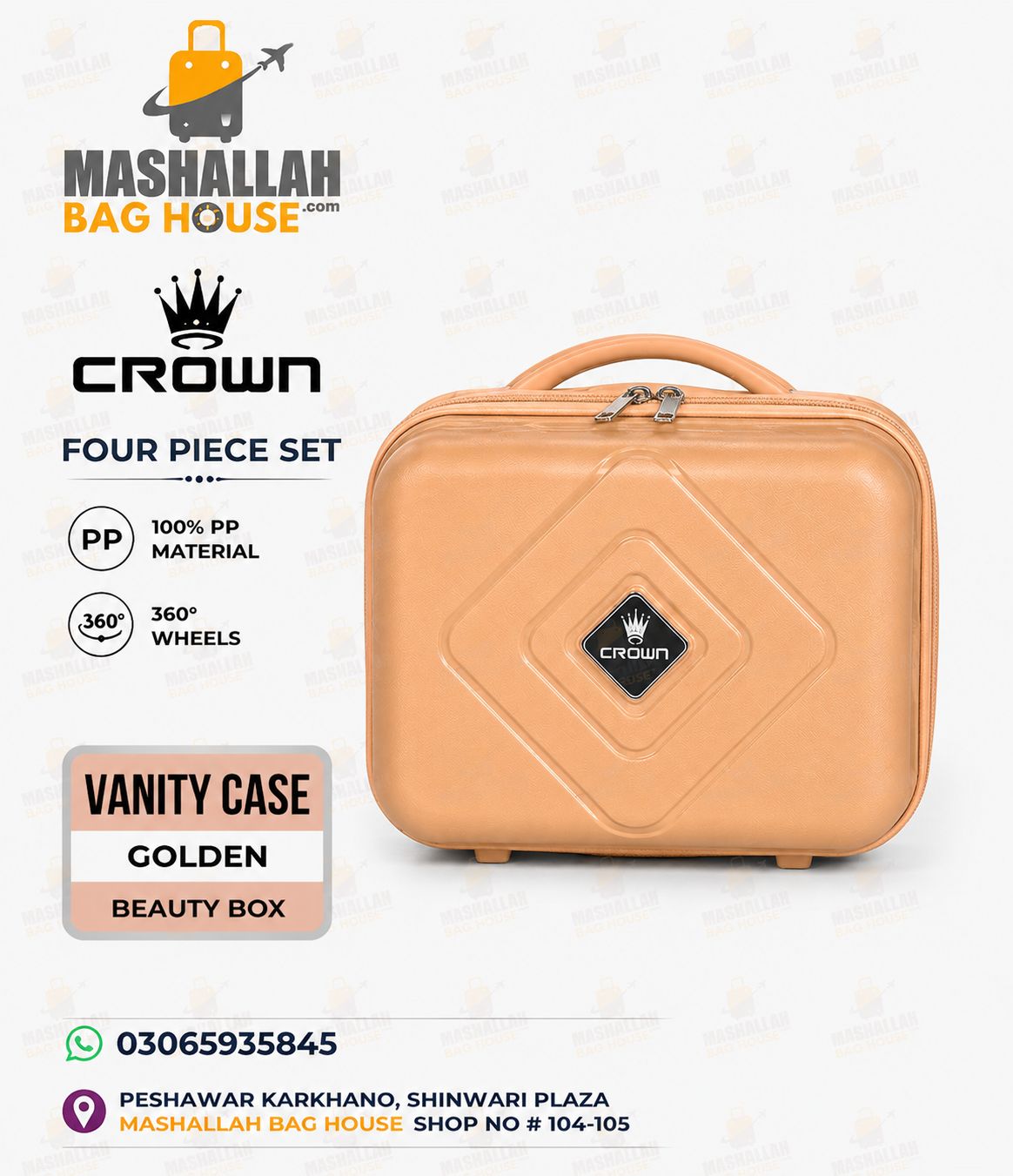 Crown Premium PP Beauty Case – Lightweight