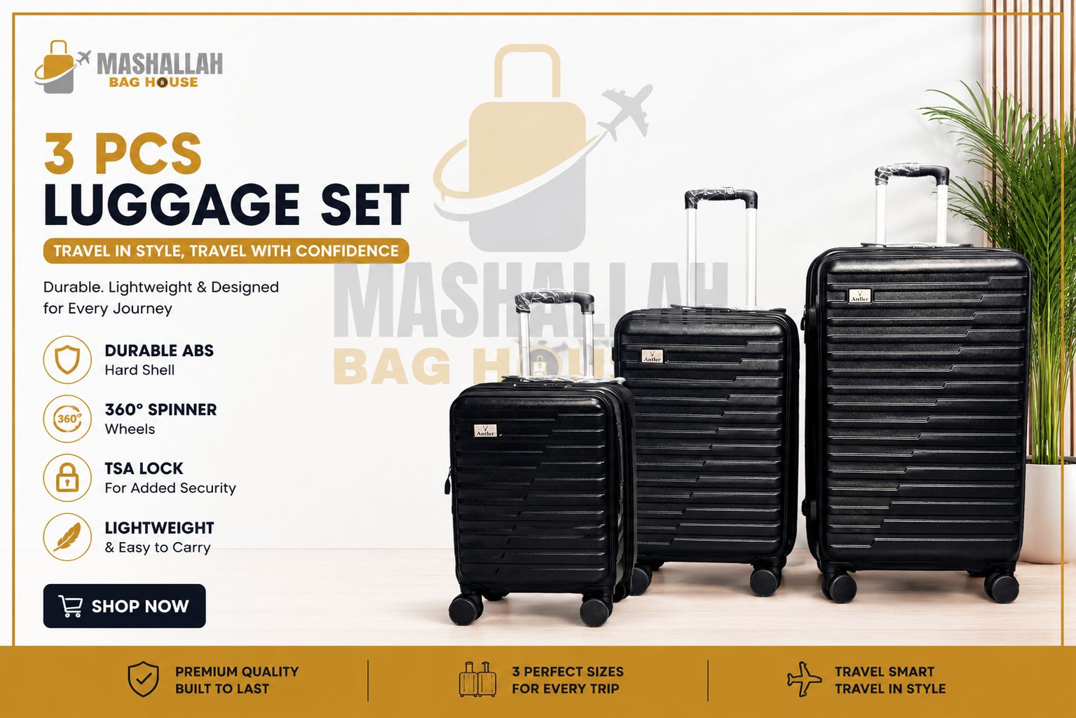 Swiss Military 3-Piece Travel Luggage Set