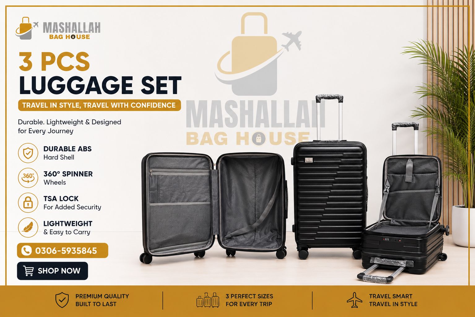 Swiss Military 3-Piece Travel Luggage Set