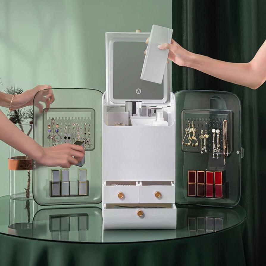 LumiGlow™ LED Makeup Vanity Organizer