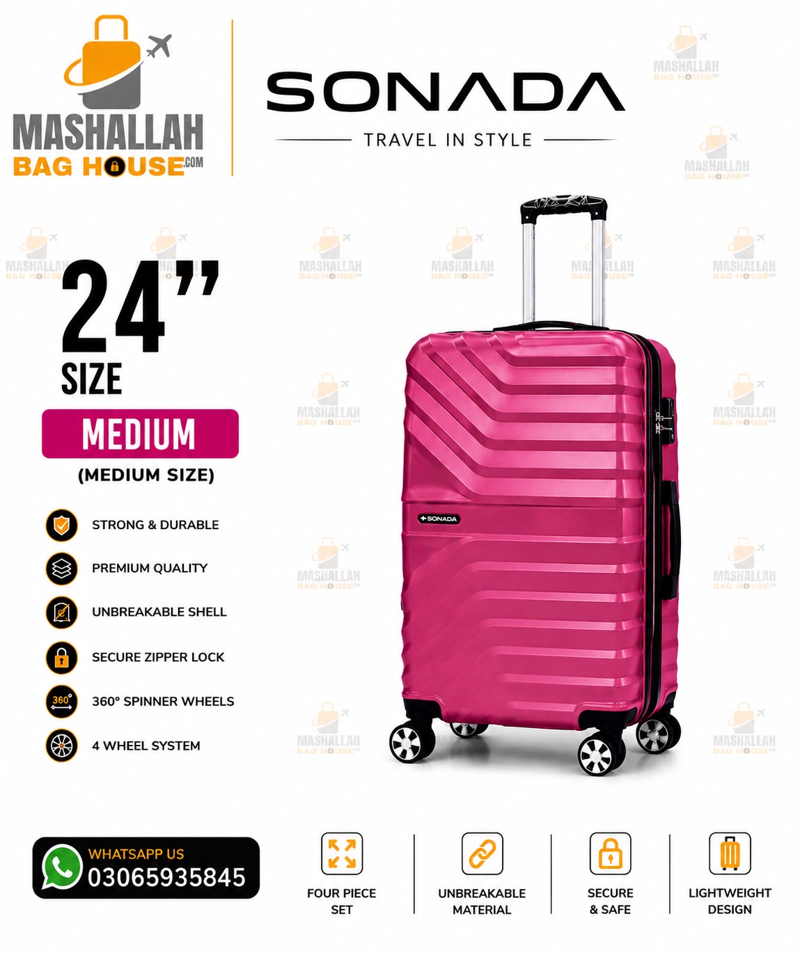 SONADA™ Signature Collection 4-Piece Premium Luggage