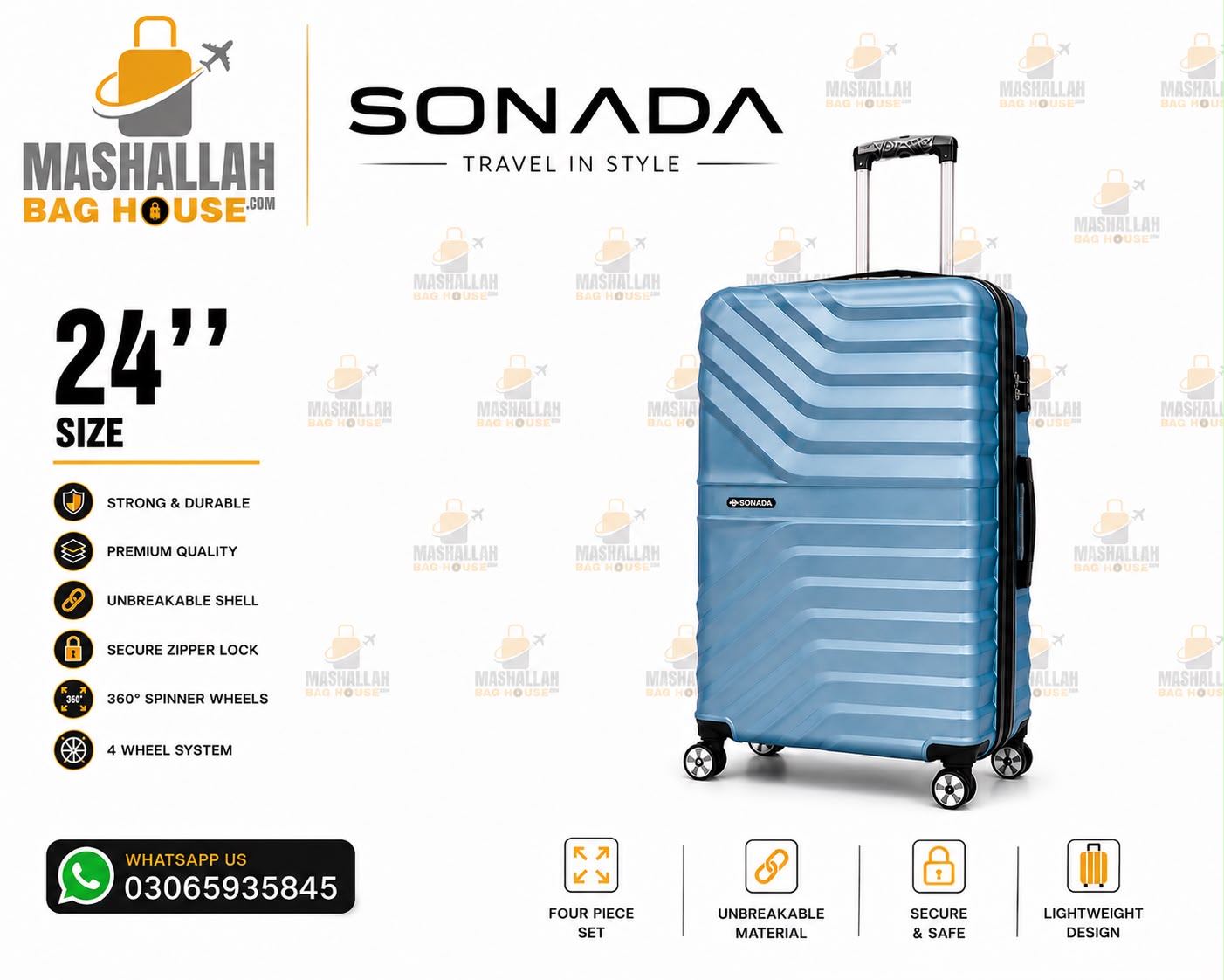 SONADA™ Signature Collection 4-Piece Premium Luggage