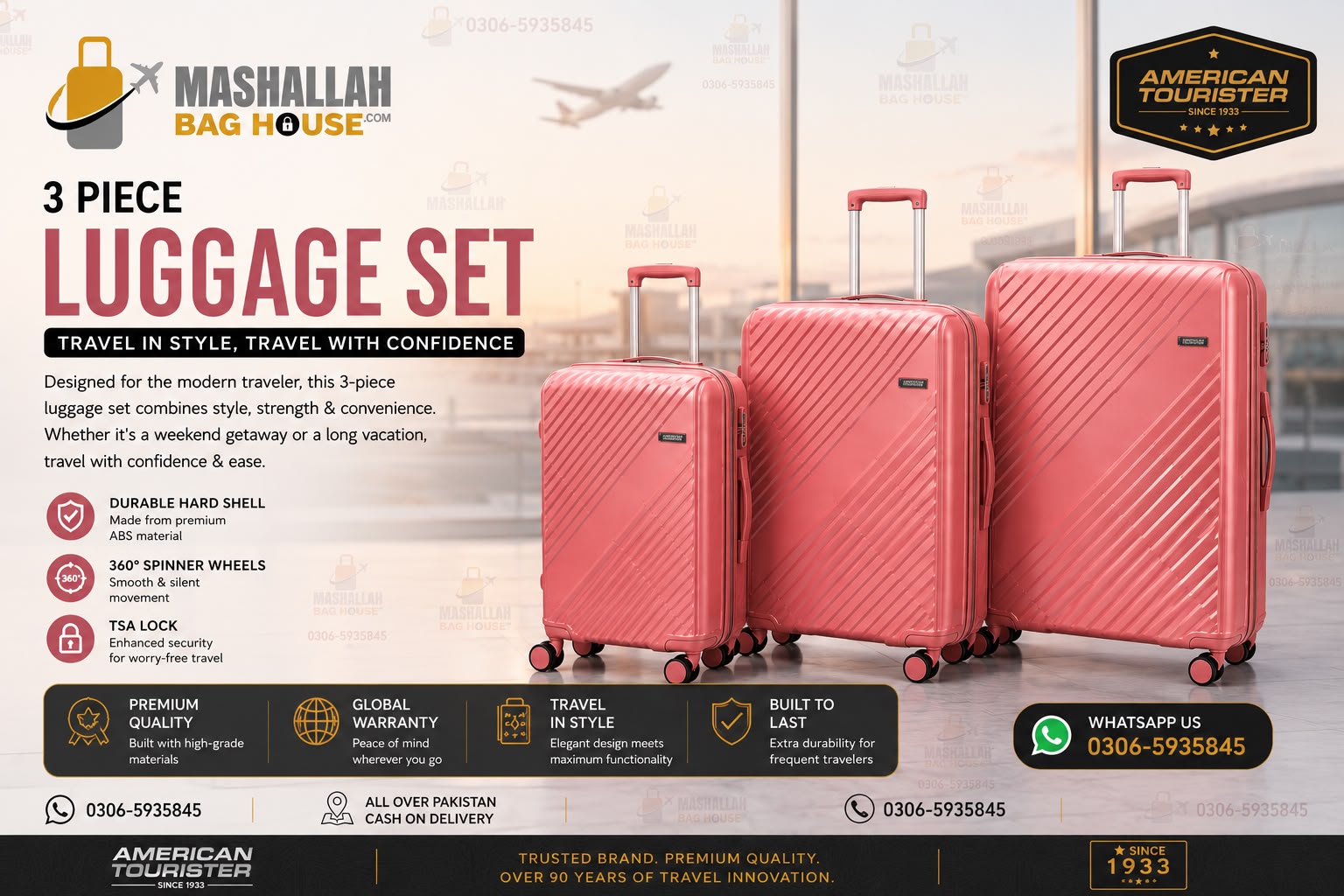 American Tourister 3-Piece ABS Hard Shell