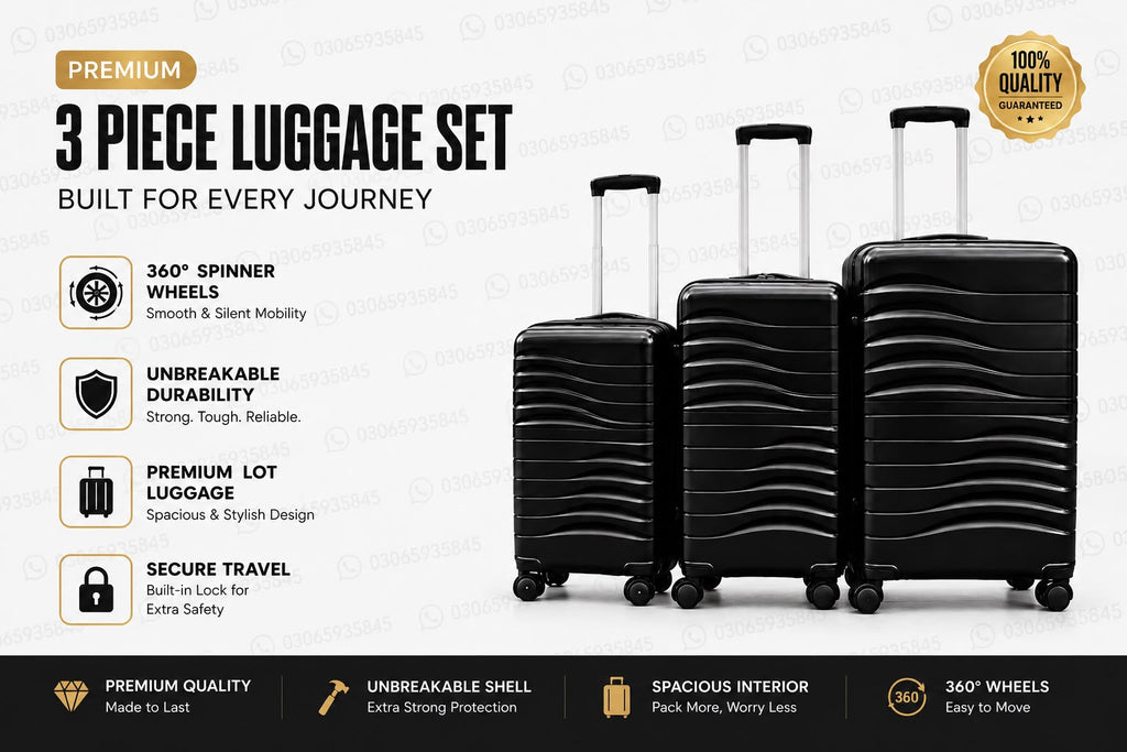 Premium 3-Piece Hard Shell Luggage Set