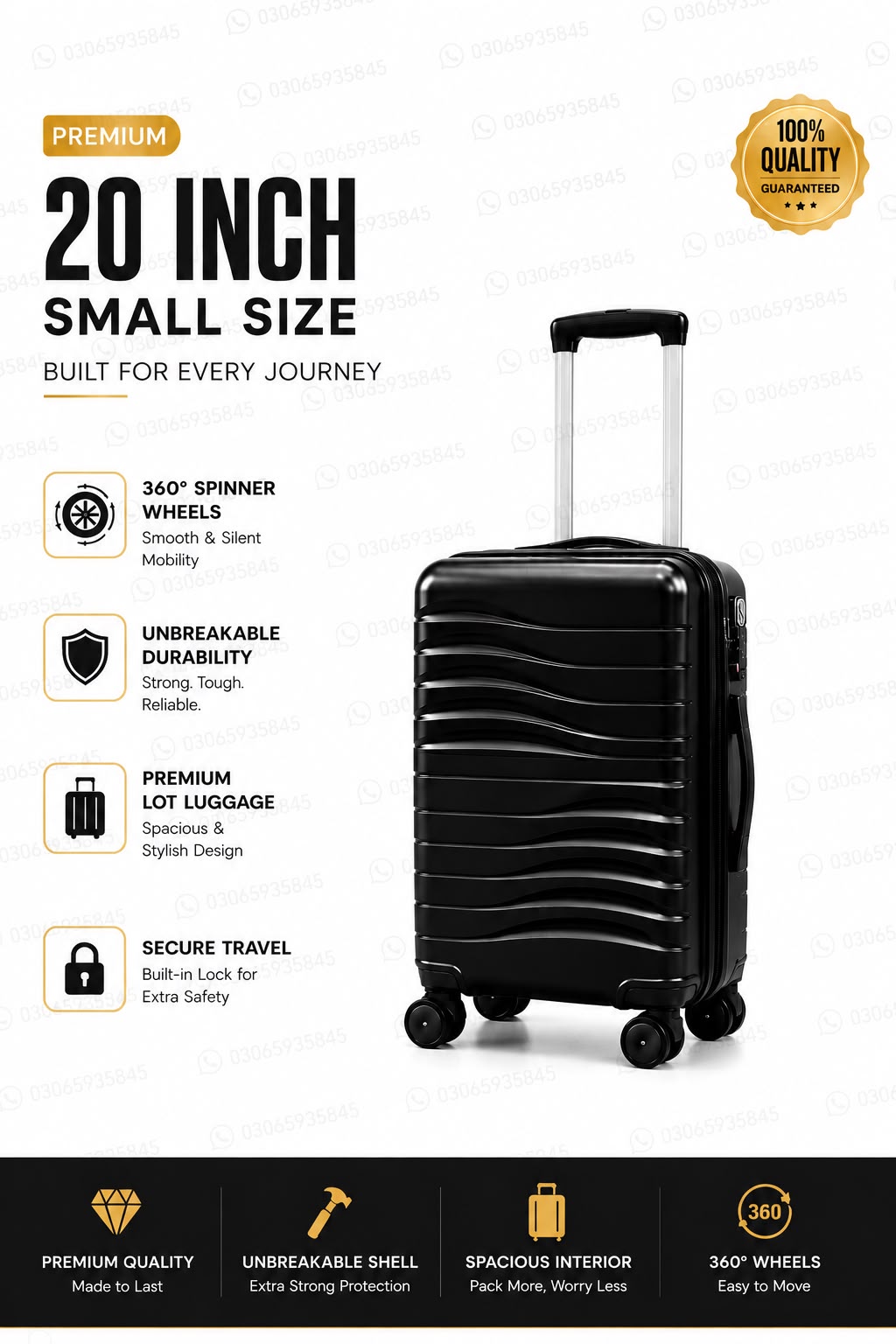 Premium 3-Piece Hard Shell Luggage Set