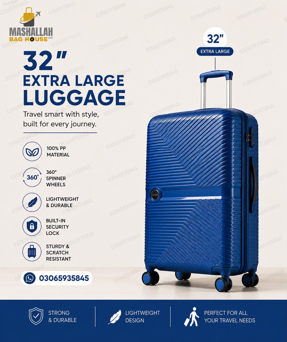 Leaves King 4 Piece PP Hard Shell Luggage Set