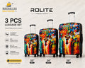 Rolite 3 Piece Printed Hard Shell Luggage Set