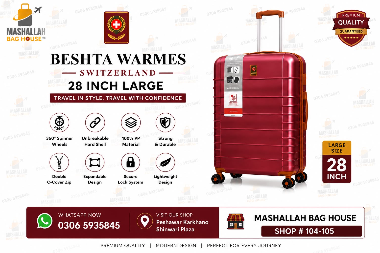 Beshta Warmes Switzerland – 4 Piece Hardshell Luggage Set