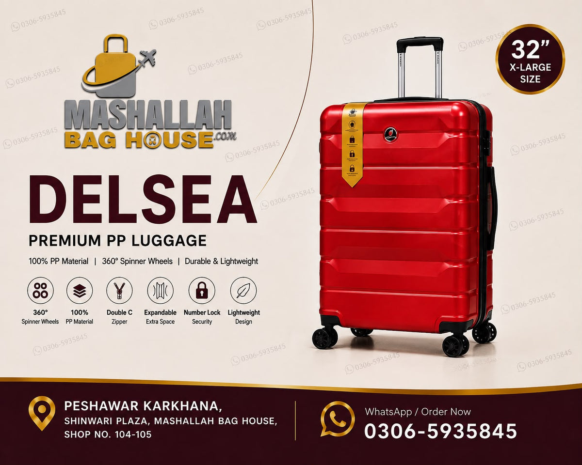 DELSEY Premium 4-Piece Unbreakable PP Luggage Set