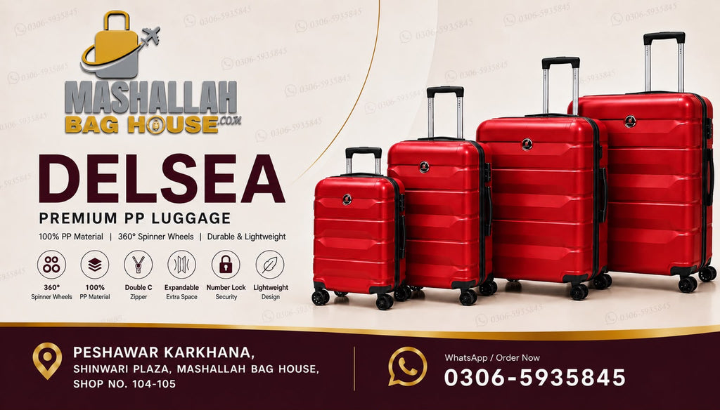 DELSEY Premium 4-Piece Unbreakable PP Luggage Set