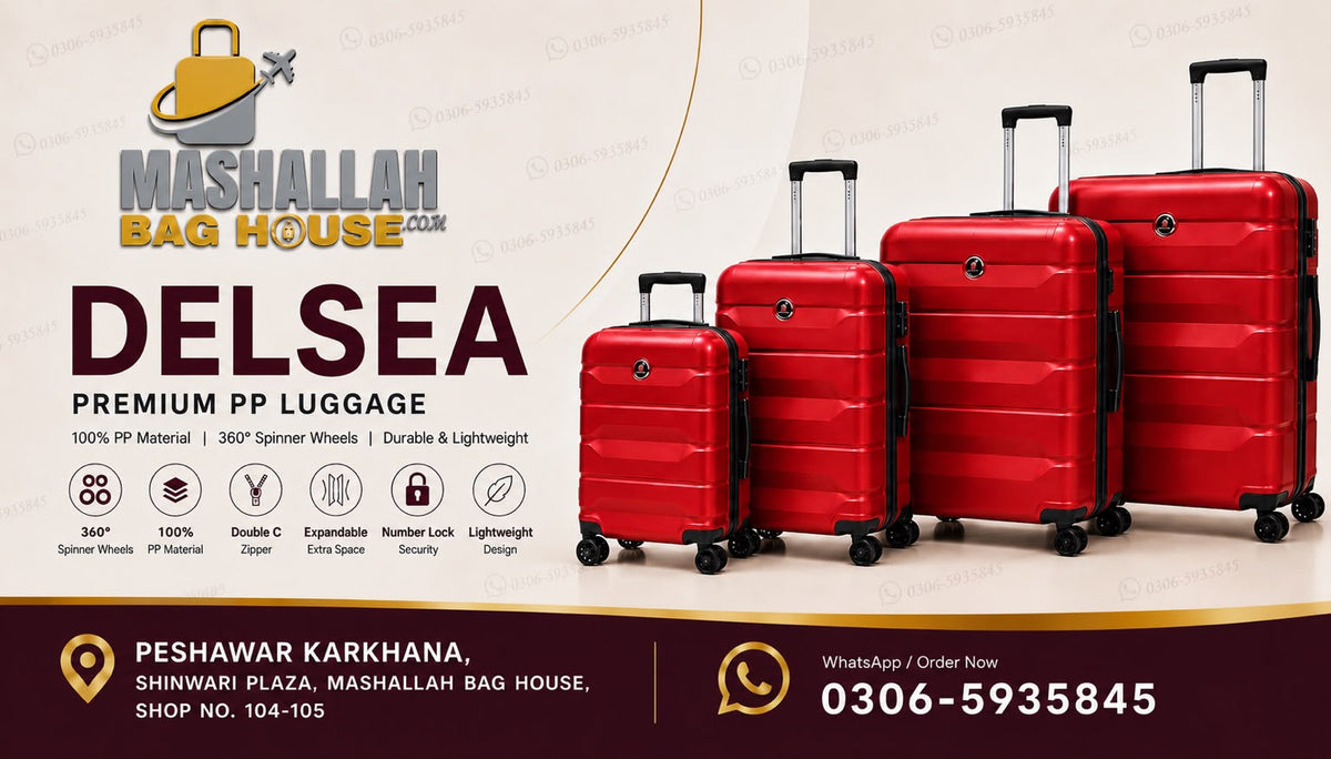 DELSEY Premium 4-Piece Unbreakable PP Luggage Set
