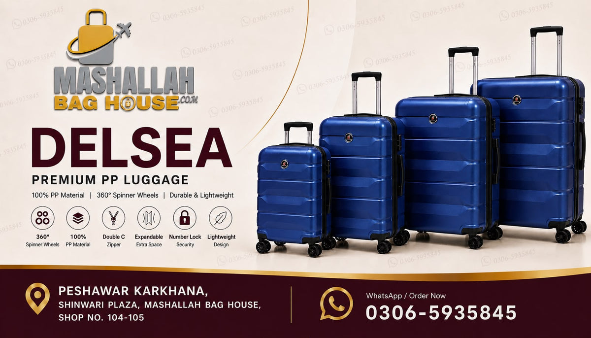 DELSEY Premium 4-Piece Unbreakable PP Luggage Set