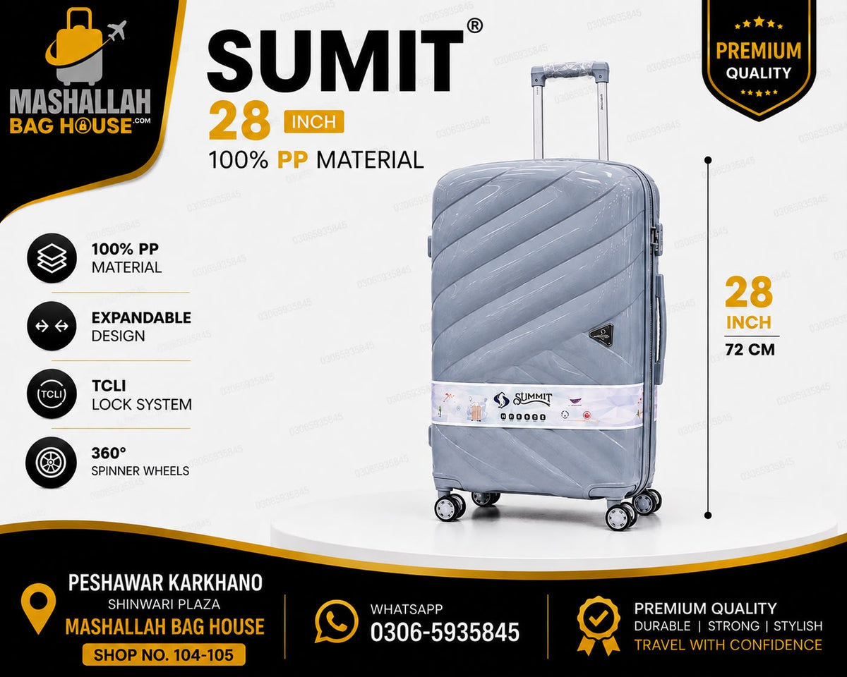 SUMMIT Premium 4-Piece Unbreakable PP Luggage Set