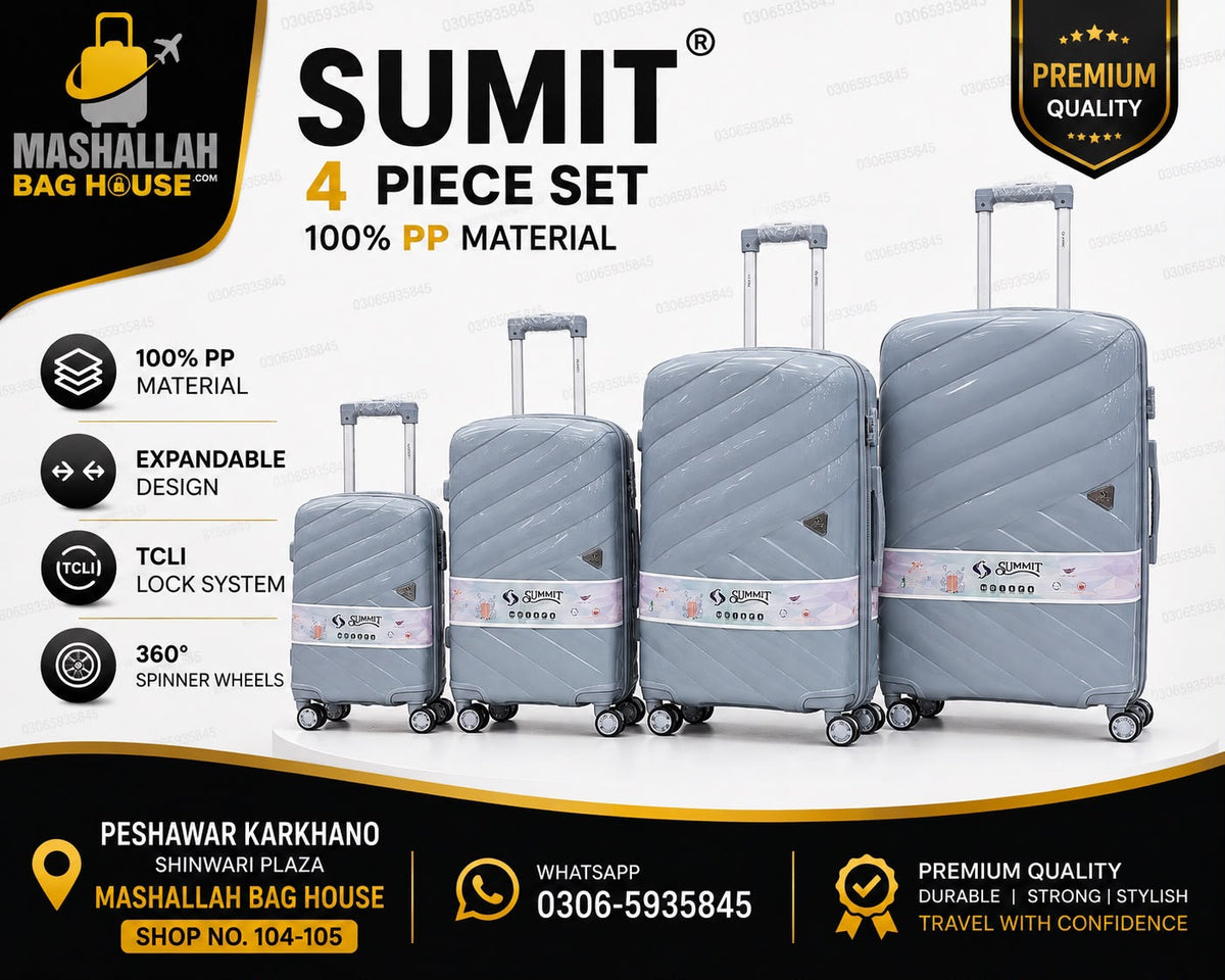 SUMMIT Premium 4-Piece Unbreakable PP Luggage Set