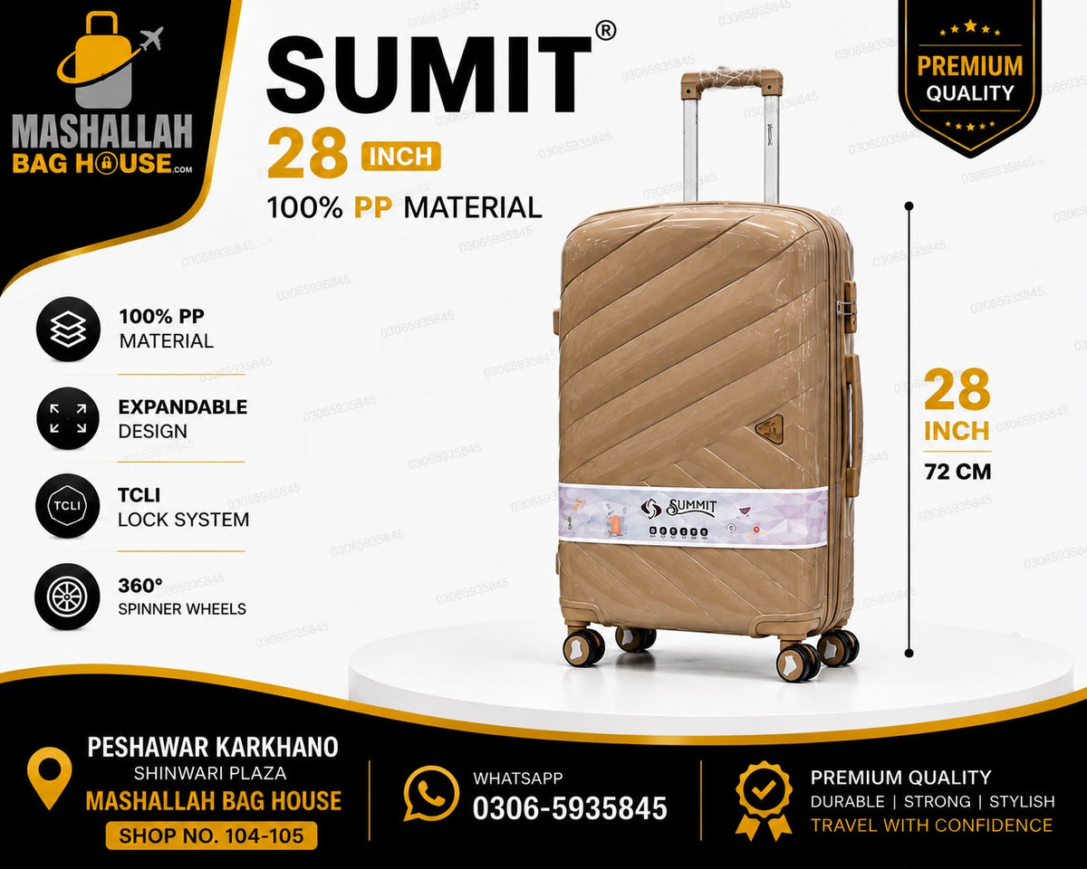 SUMMIT Premium 4-Piece Unbreakable PP Luggage Set