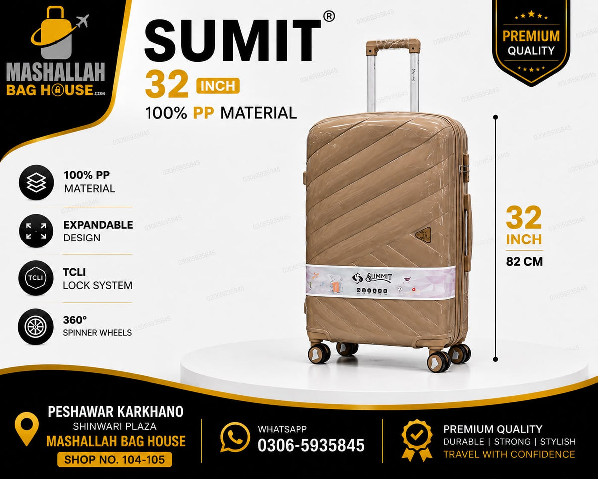 SUMMIT Premium 4-Piece Unbreakable PP Luggage Set