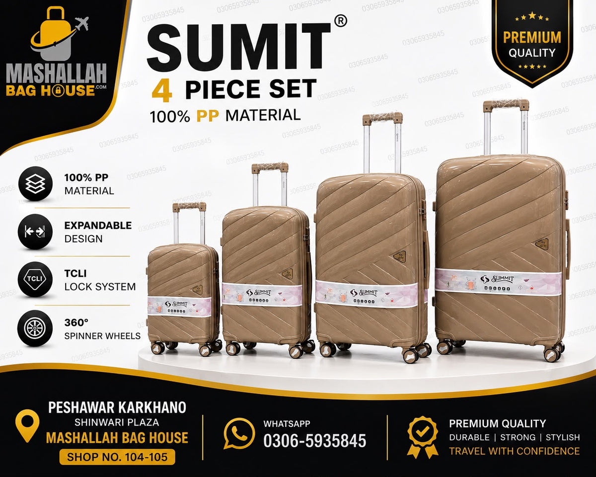SUMMIT Premium 4-Piece Unbreakable PP Luggage Set