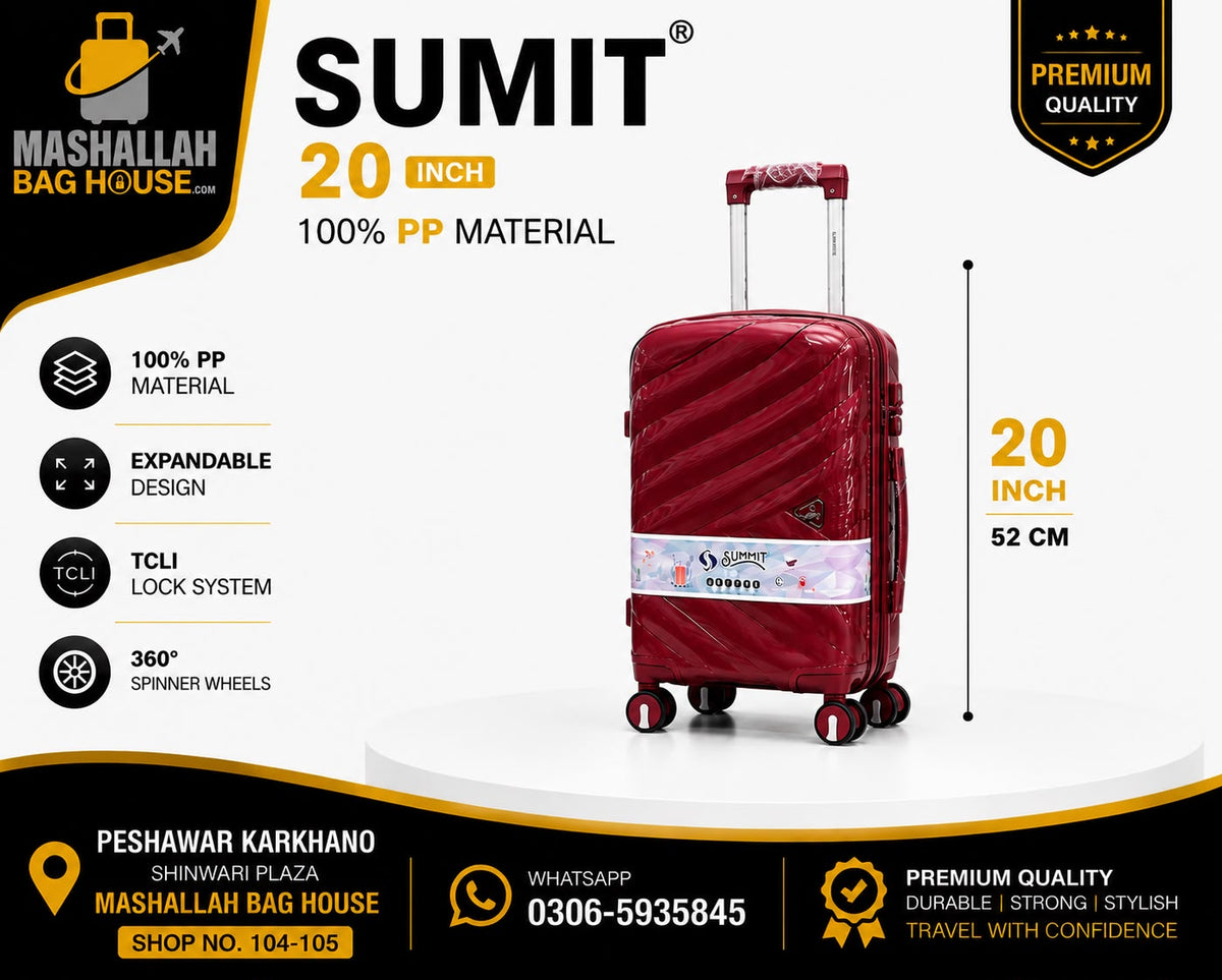 SUMMIT Premium 4-Piece Unbreakable PP Luggage Set