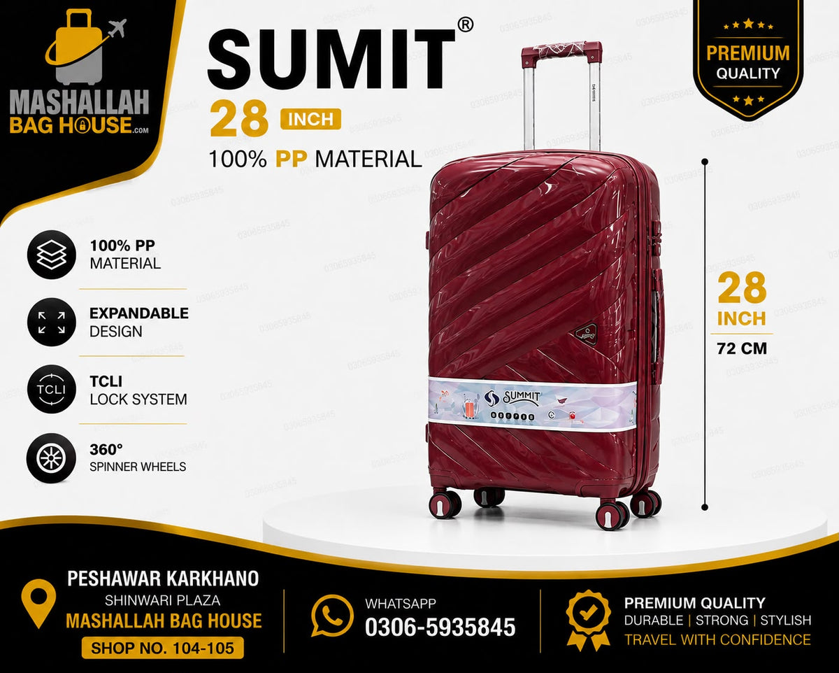 SUMMIT Premium 4-Piece Unbreakable PP Luggage Set