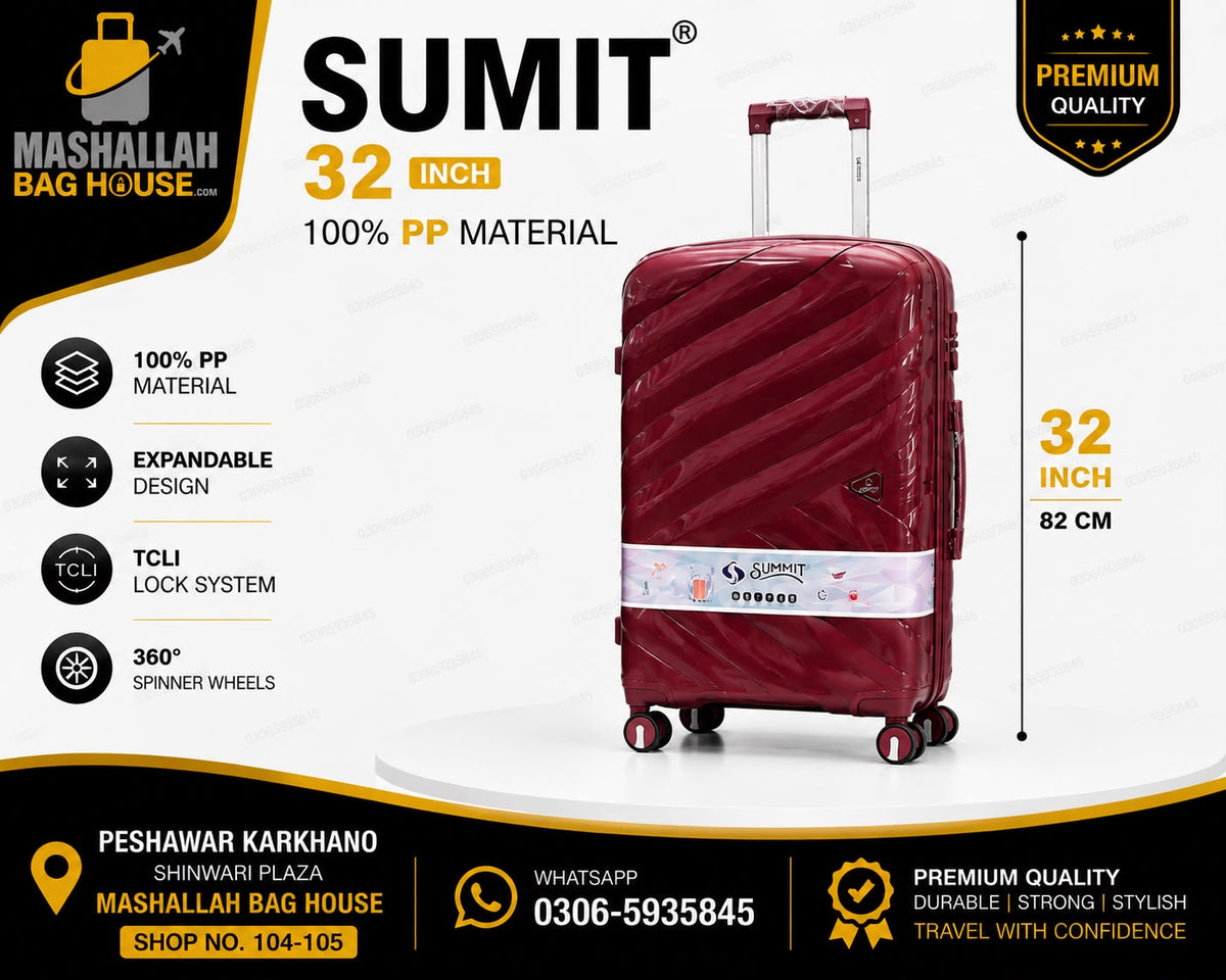 SUMMIT Premium 4-Piece Unbreakable PP Luggage Set