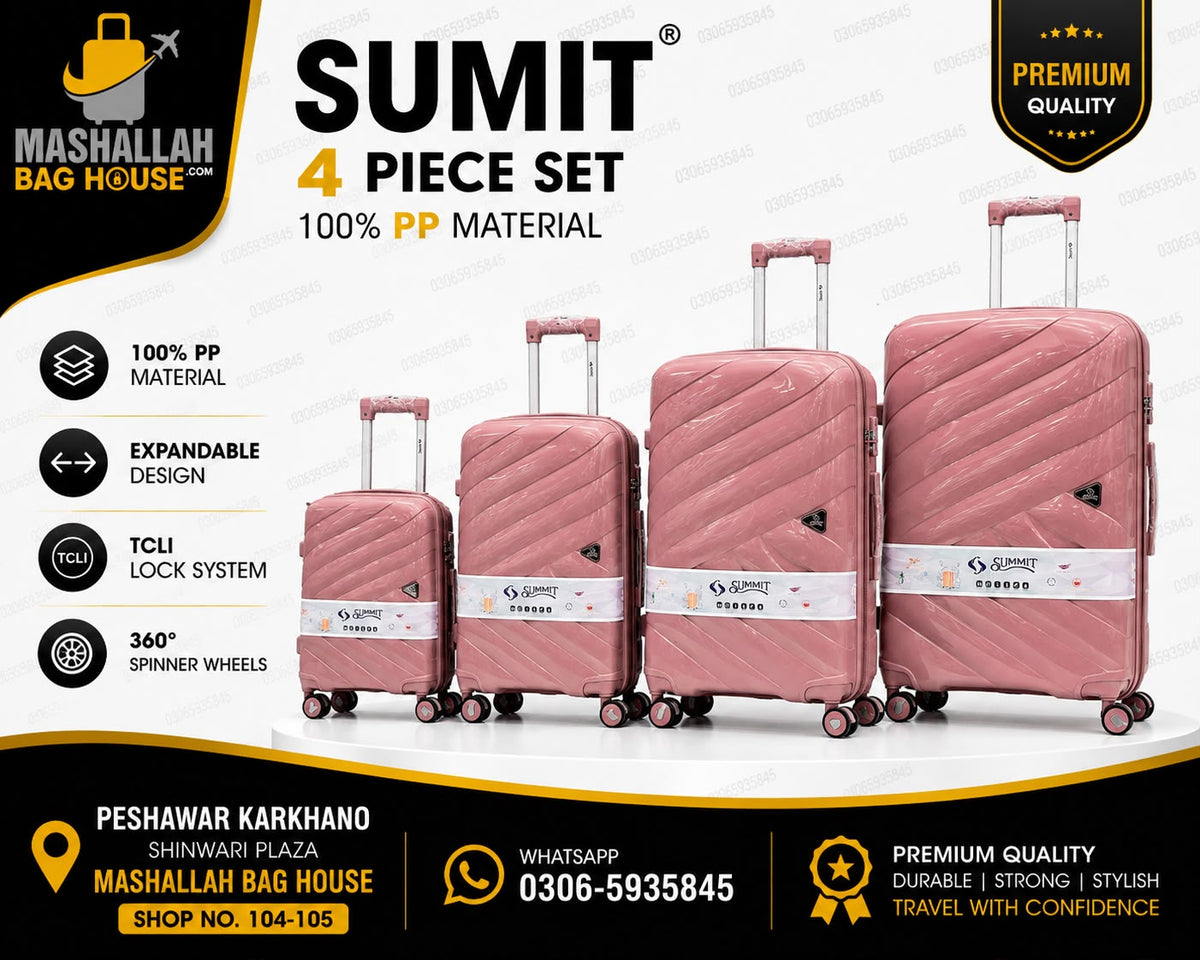 SUMMIT Premium 4-Piece Unbreakable PP Luggage Set