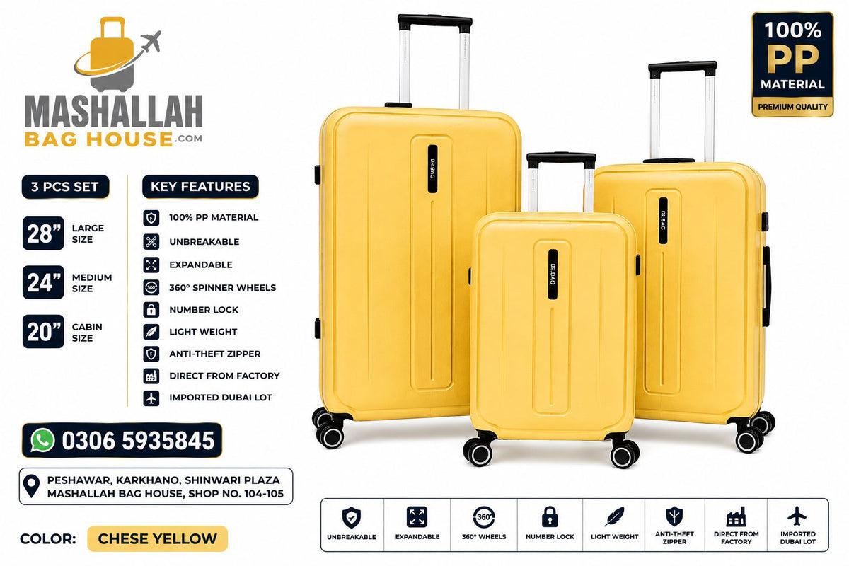 Unbreakable PP Luggage Set – Expandable Suitcases