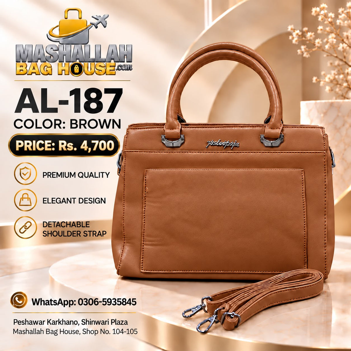 AL-187 Premium Ladies Handbag – Tough, Durable