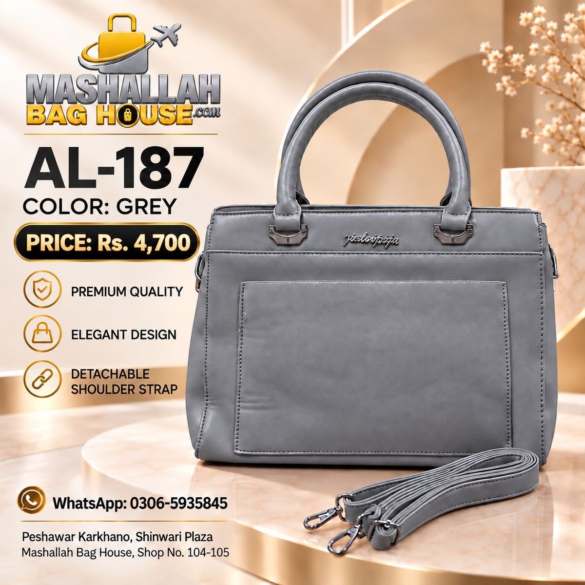 AL-187 Premium Ladies Handbag – Tough, Durable