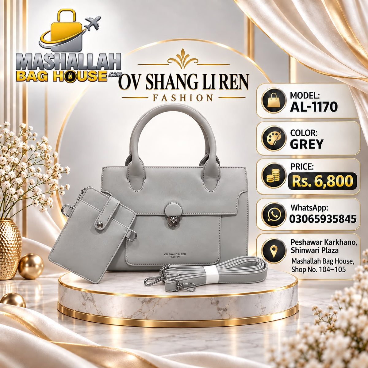 OV SHANG LI REN AL-1170 Premium 2-Piece Hand & Shoulder Bag