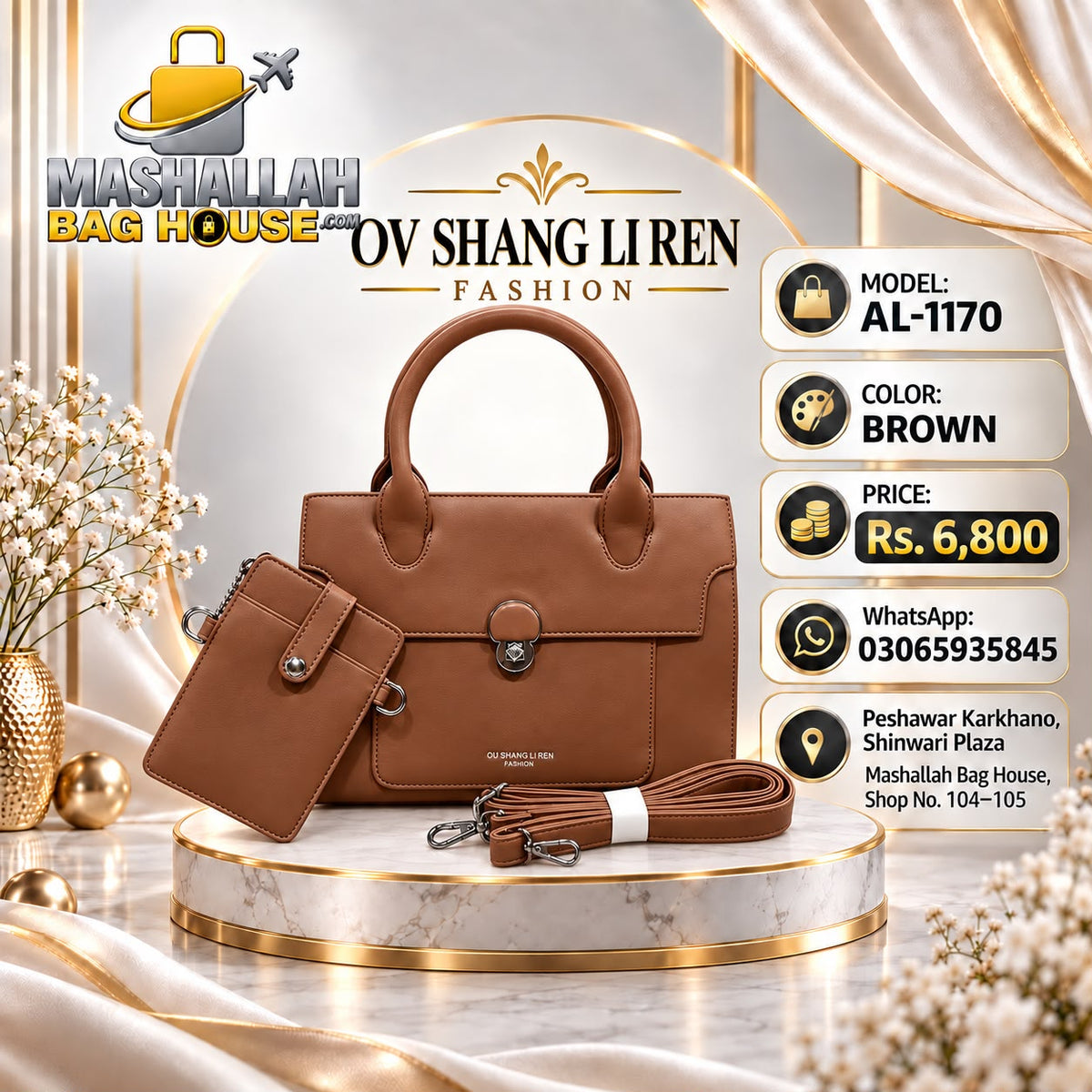 OV SHANG LI REN AL-1170 Premium 2-Piece Hand & Shoulder Bag