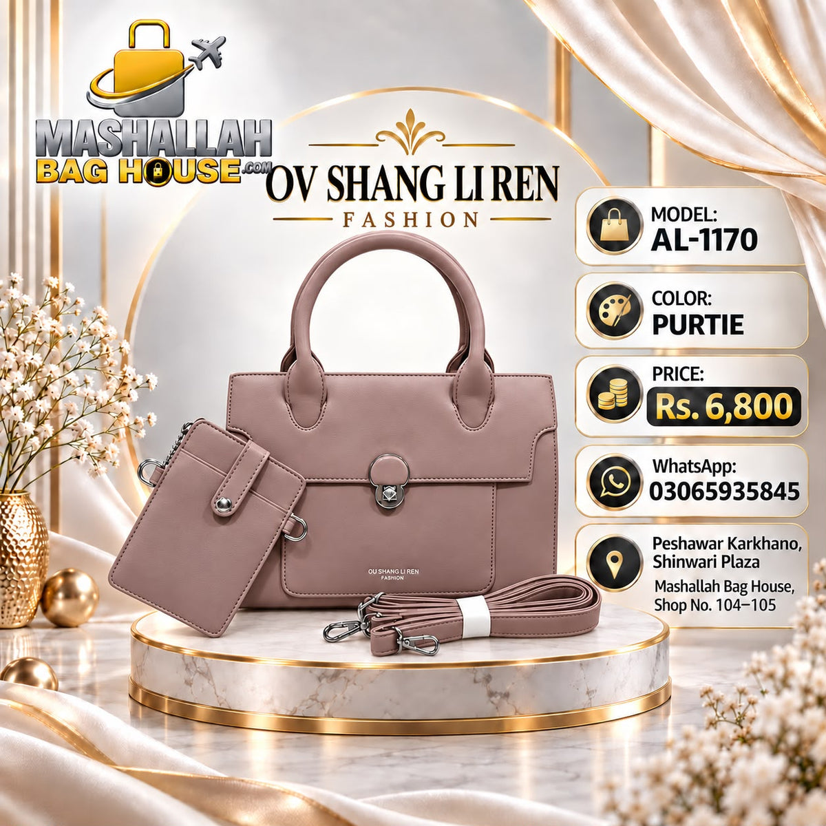 OV SHANG LI REN AL-1170 Premium 2-Piece Hand & Shoulder Bag