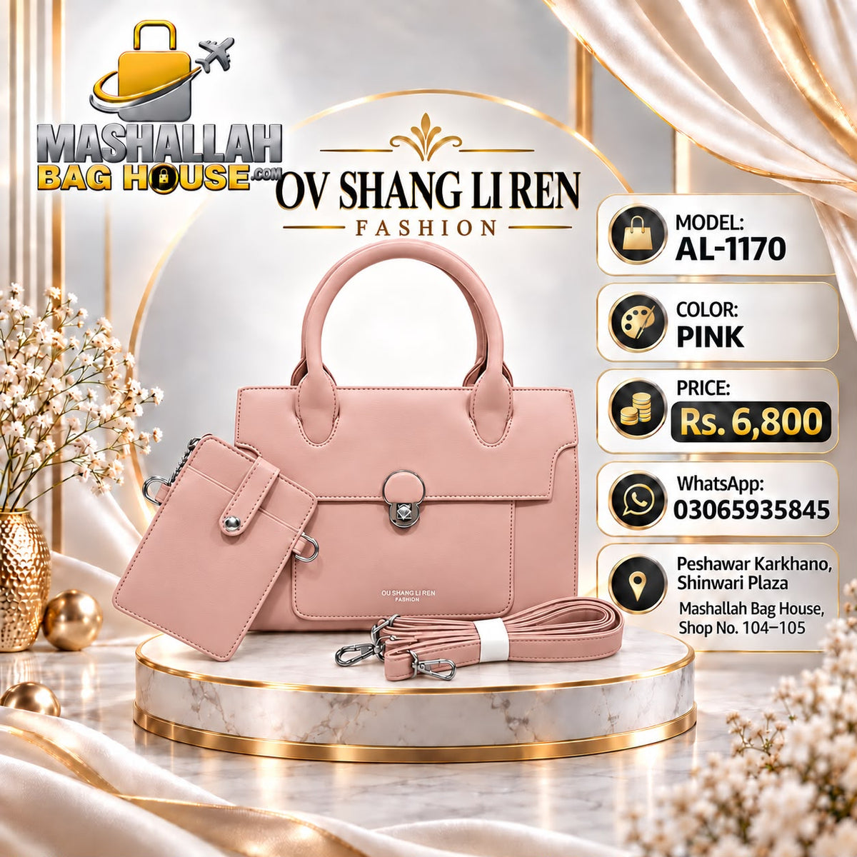 OV SHANG LI REN AL-1170 Premium 2-Piece Hand & Shoulder Bag