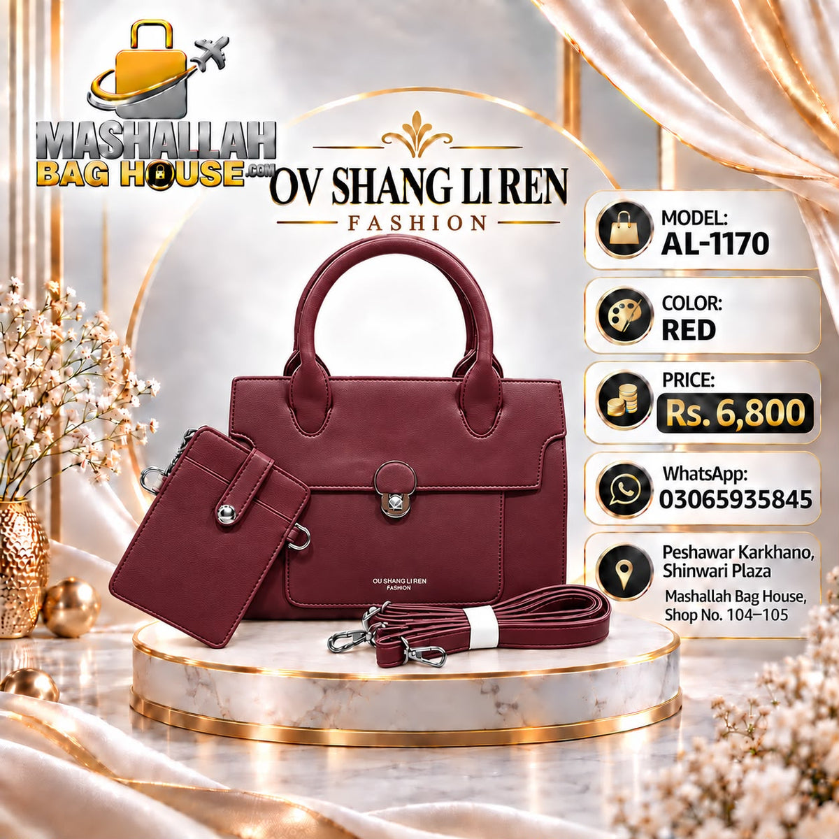 OV SHANG LI REN AL-1170 Premium 2-Piece Hand & Shoulder Bag