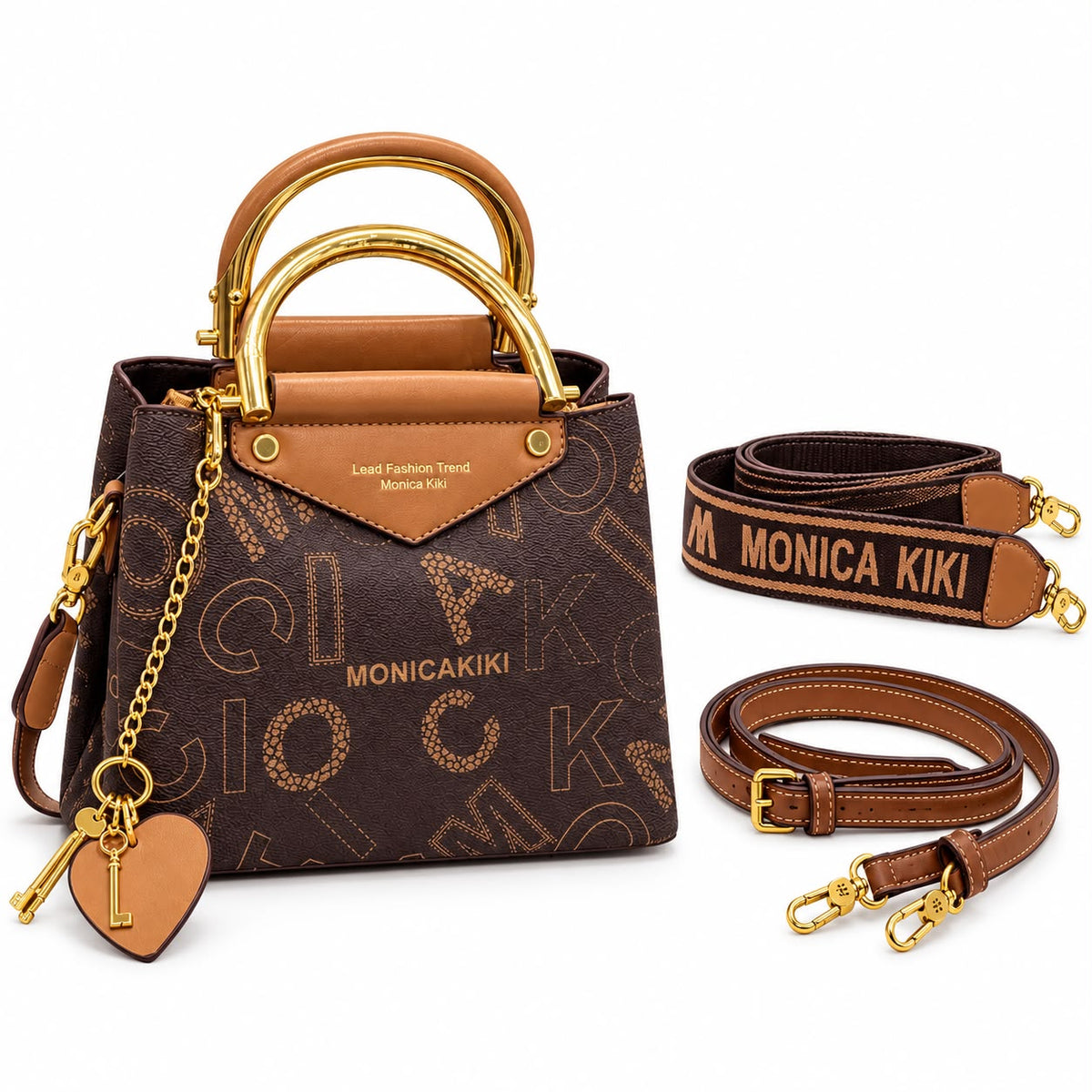 Monica Kiki Ladies Handbag – 2 Straps & Key Charm