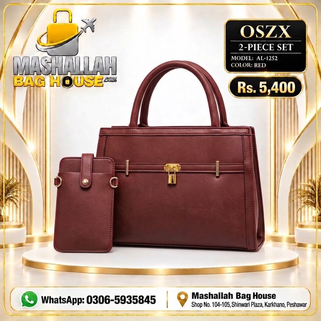 2-Piece Ladies Handbag Set – Hand & Shoulder Bag